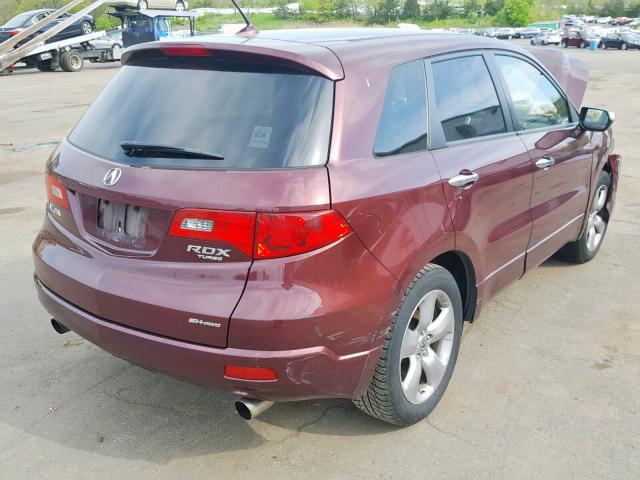 5J8TB18589A005050 - 2009 ACURA RDX TECHNO MAROON photo 4