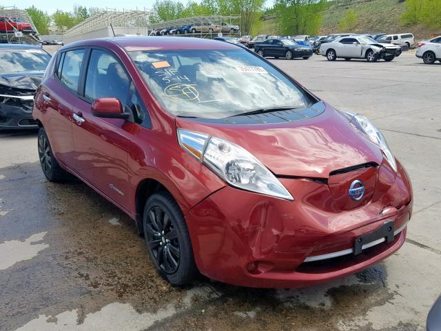 1N4AZ0CP9FC313385 - 2015 NISSAN LEAF S RED photo 1