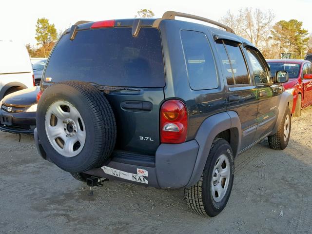 1J4GL48K53W535548 - 2003 JEEP LIBERTY SP GREEN photo 4