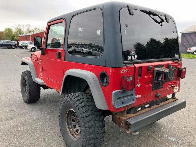 1J4FA49S33P343961 - 2003 JEEP WRANGLER / RED photo 3