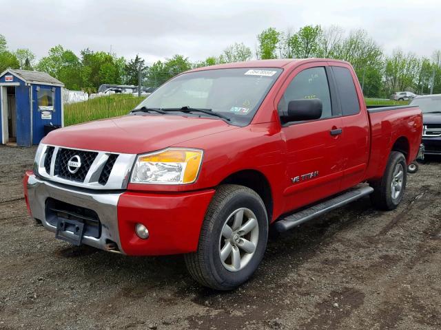 1N6AA0CCXBN301854 - 2011 NISSAN TITAN S RED photo 2