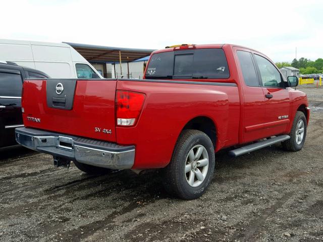 1N6AA0CCXBN301854 - 2011 NISSAN TITAN S RED photo 4