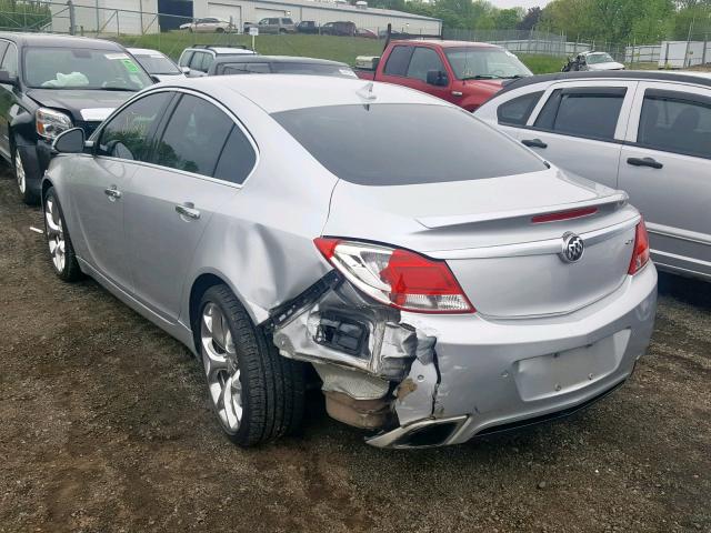 2G4GV5GV9D9167687 - 2013 BUICK REGAL GS SILVER photo 3