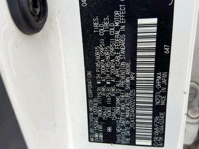 JTLKT324650221325 - 2005 TOYOTA SCION XB 白色 照片 10