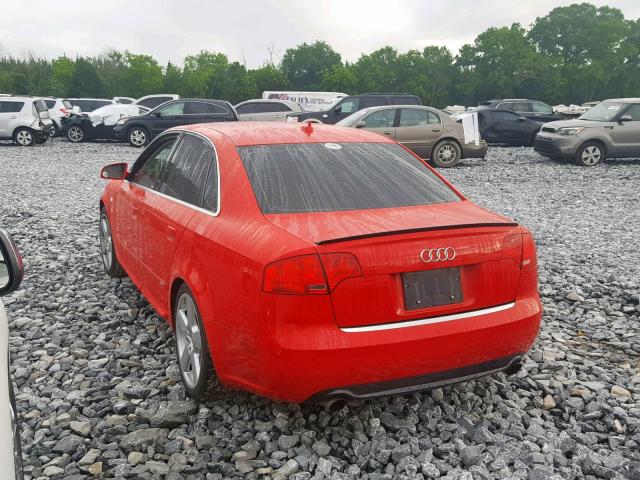 WAUEF78E68A148928 - 2008 AUDI A4 S-LINE RED photo 3