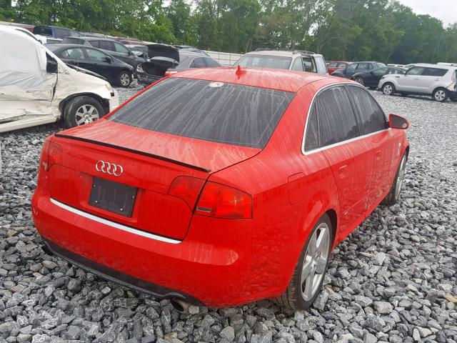 WAUEF78E68A148928 - 2008 AUDI A4 S-LINE RED photo 4