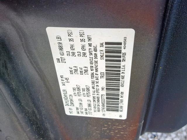 1D7HE48N05S337779 - 2005 DODGE DAKOTA QUA GRAY photo 10