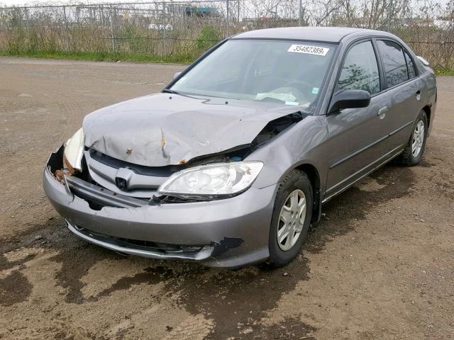 2HGES15414H939209 - 2004 HONDA CIVIC DX GRAY photo 2