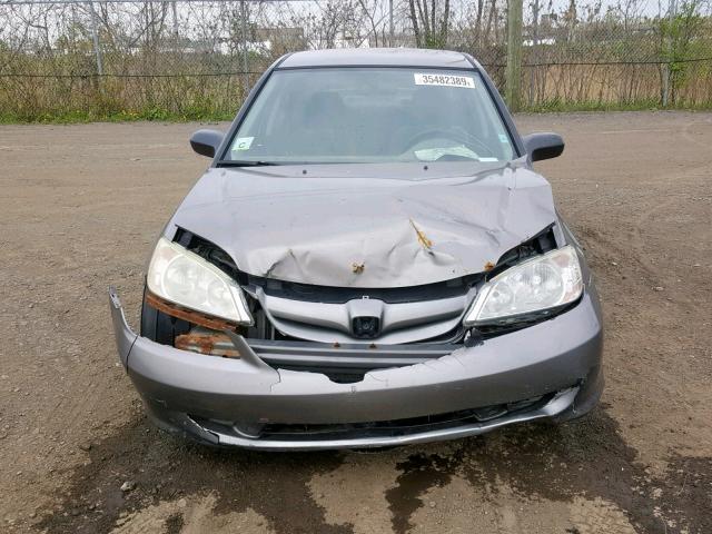 2HGES15414H939209 - 2004 HONDA CIVIC DX GRAY photo 9