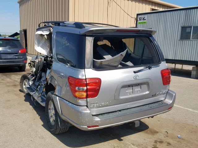 5TDBT48A21S051681 - 2001 TOYOTA SEQUOIA LI SILVER photo 3