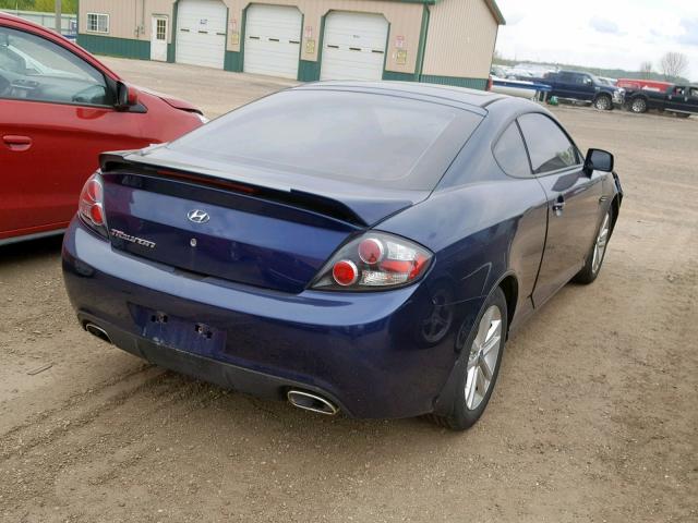 KMHHM66D07U261745 - 2007 HYUNDAI TIBURON GS BLUE photo 4