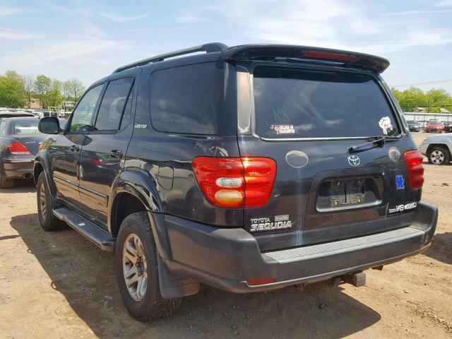 5TDBT48A13S196603 - 2003 TOYOTA SEQUOIA LI BLACK photo 3