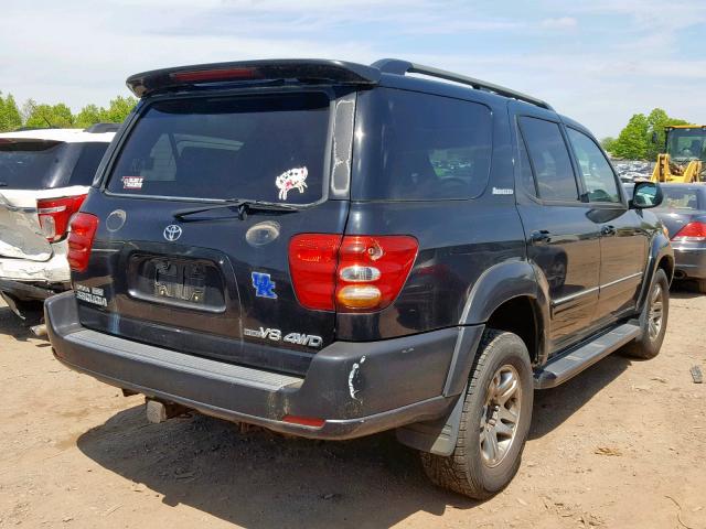 5TDBT48A13S196603 - 2003 TOYOTA SEQUOIA LI BLACK photo 4