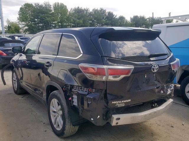 5TDBKRFH5FS142855 - 2015 TOYOTA HIGHLANDER BLACK photo 3