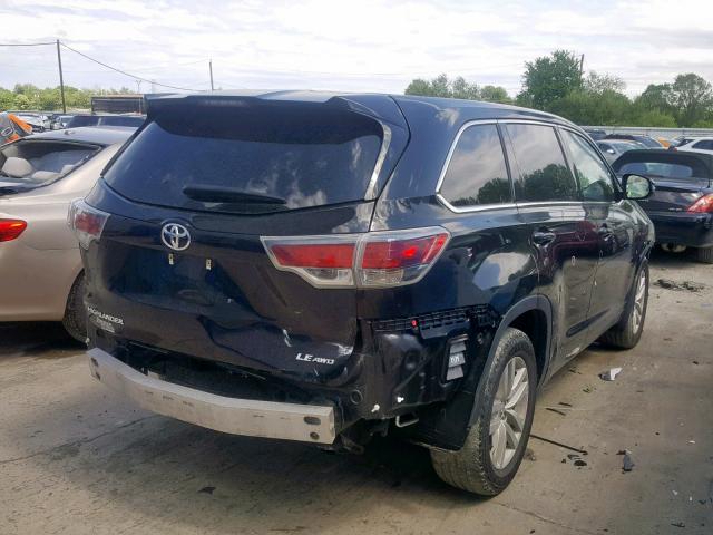 5TDBKRFH5FS142855 - 2015 TOYOTA HIGHLANDER BLACK photo 4