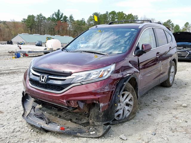 2HKRM4H71FH616743 - 2015 HONDA CR-V EXL RED photo 2