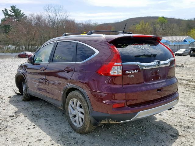 2HKRM4H71FH616743 - 2015 HONDA CR-V EXL RED photo 3