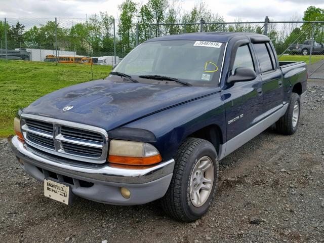 1B7GL2AX51S214162 - 2001 DODGE DAKOTA QUA BLUE photo 2