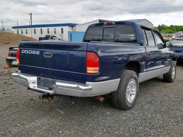 1B7GL2AX51S214162 - 2001 DODGE DAKOTA QUA BLUE photo 4