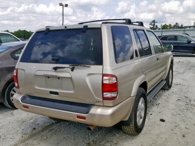 JN8DR09X61W576170 - 2001 NISSAN PATHFINDER GOLD photo 4