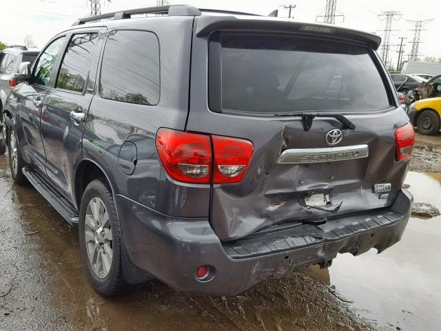 5TDJW5G16ES108044 - 2014 TOYOTA SEQUOIA LI CHARCOAL photo 3