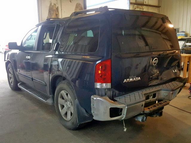 5N1AA08A96N710391 - 2006 NISSAN ARMADA SE BLUE photo 3