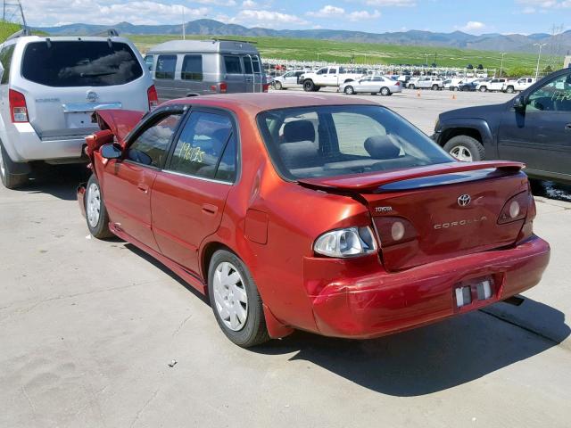 1NXBR12E42Z613386 - 2002 TOYOTA COROLLA CE RED photo 3