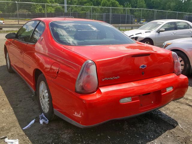 2G1WW12E919335491 - 2001 CHEVROLET MONTE CARL 红色 照片 3