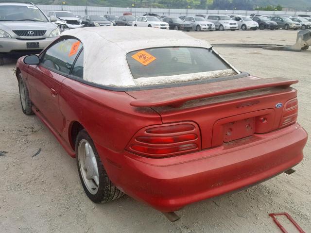 1FALP45T9RF161336 - 1994 FORD MUSTANG GT RED photo 3