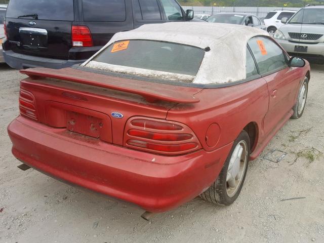 1FALP45T9RF161336 - 1994 FORD MUSTANG GT RED photo 4