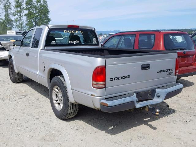 1D7GL12K54S662585 - 2004 DODGE DAKOTA SXT SILVER photo 3