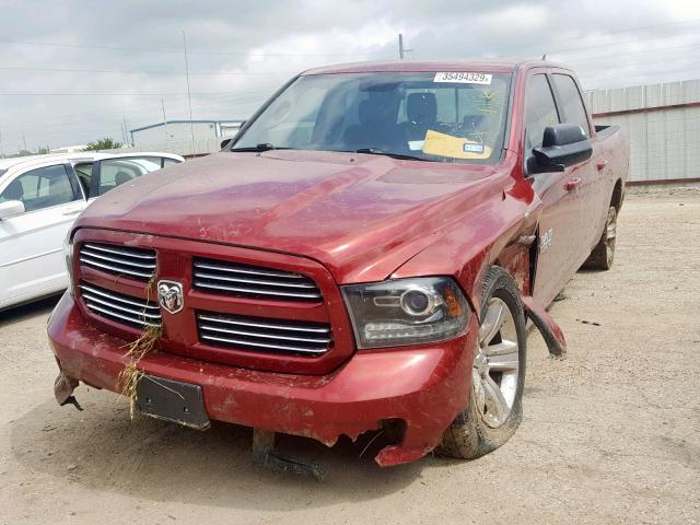 1C6RR6MT0DS665762 - 2013 RAM 1500 SPORT RED photo 2