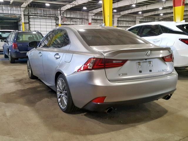 JTHCF1D29F5020903 - 2015 LEXUS IS 250 SILVER photo 3