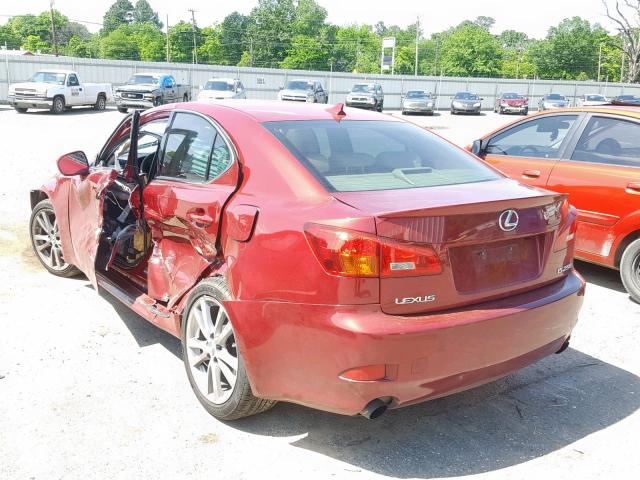 JTHBK262985071587 - 2008 LEXUS IS 250 RED photo 3