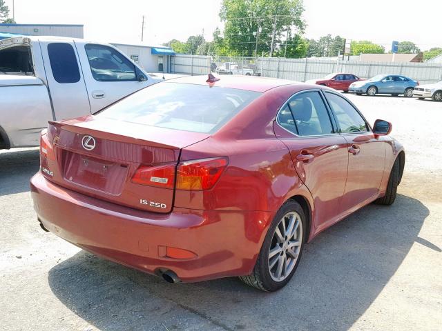 JTHBK262985071587 - 2008 LEXUS IS 250 RED photo 4