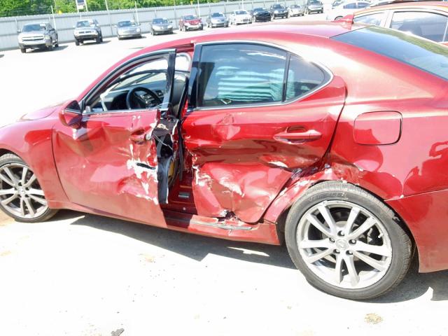 JTHBK262985071587 - 2008 LEXUS IS 250 RED photo 9