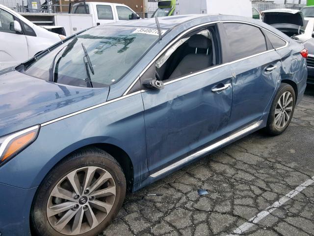 5NPE34AF6FH147930 - 2015 HYUNDAI SONATA SPO BLUE photo 9