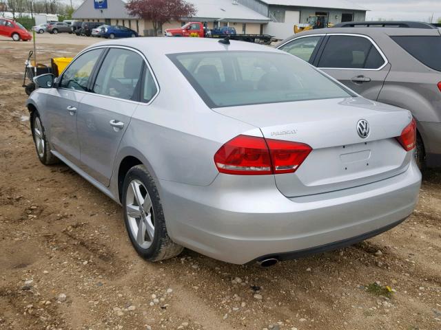 1VWBH7A32CC095034 - 2012 VOLKSWAGEN PASSAT SE SILVER photo 3