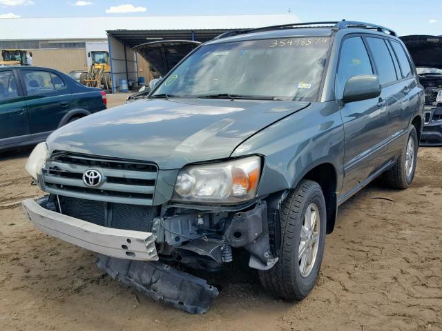 JTEDP21A550054798 - 2005 TOYOTA HIGHLANDER GREEN photo 2