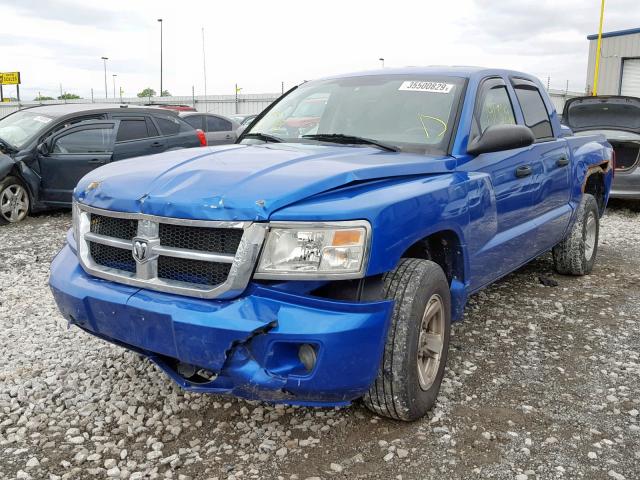 1D7HW48N68S574388 - 2008 DODGE DAKOTA QUA BLUE photo 2