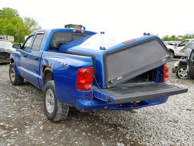 1D7HW48N68S574388 - 2008 DODGE DAKOTA QUA BLUE photo 3