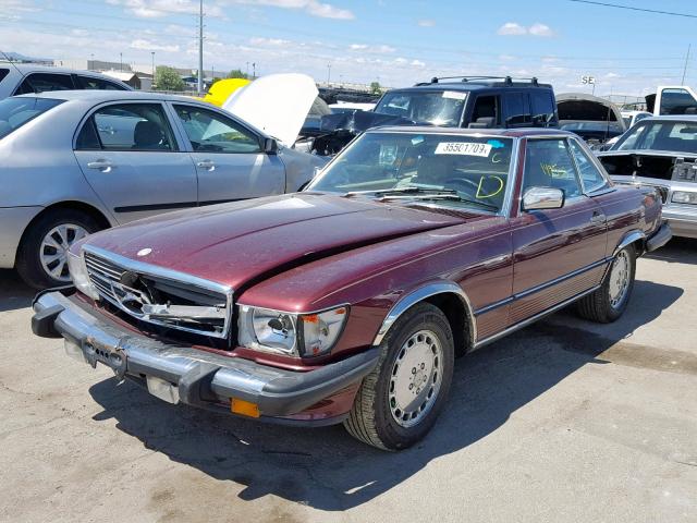 WDBBA48DXHA059646 - 1987 MERCEDES-BENZ 560 SL RED photo 2