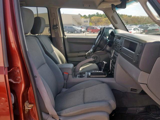 1J8HG48KX7C626698 - 2007 JEEP COMMANDER RED photo 5