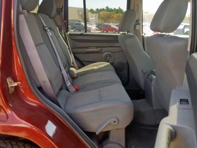 1J8HG48KX7C626698 - 2007 JEEP COMMANDER RED photo 6
