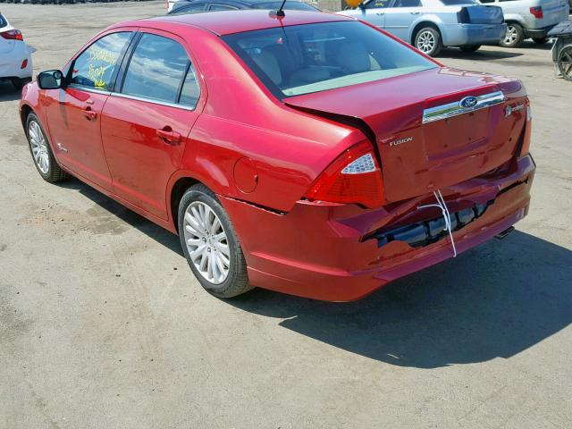 3FADP0L35BR199008 - 2011 FORD FUSION HYB RED photo 3