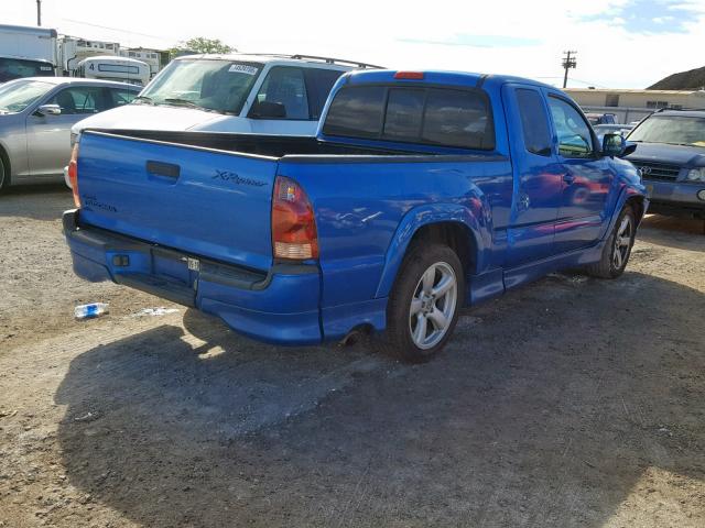 5TETU22N26Z151193 - 2006 TOYOTA TACOMA X-R BLUE photo 4