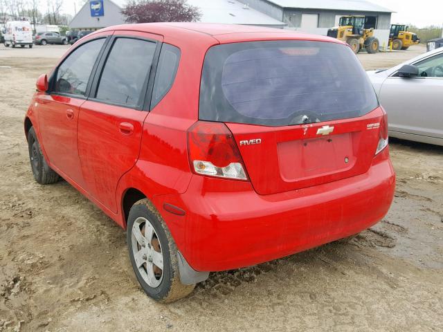 KL1TD66686B608286 - 2006 CHEVROLET AVEO BASE წითელი ფოტო 3