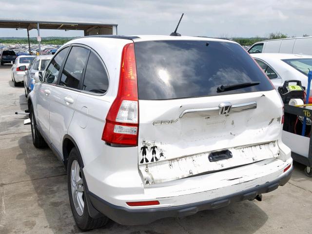 5J6RE3H76BL058671 - 2011 HONDA CR-V EXL WHITE photo 3