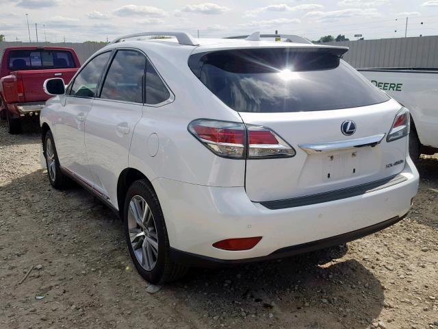 2T2BC1BA8FC005856 - 2015 LEXUS RX 450H WHITE photo 3