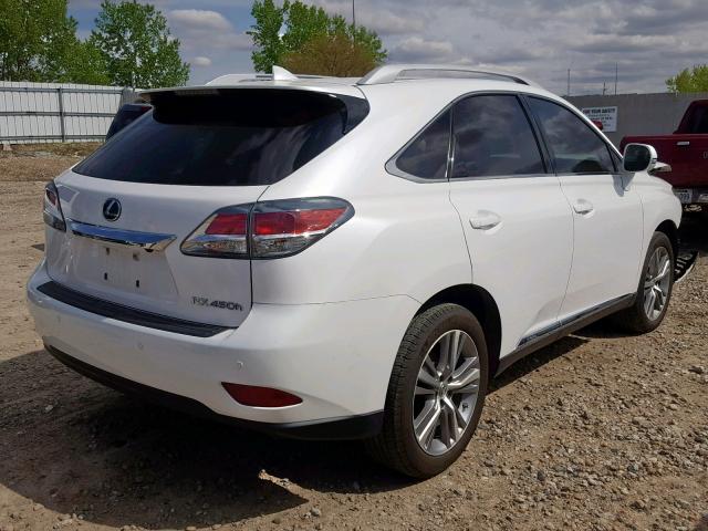 2T2BC1BA8FC005856 - 2015 LEXUS RX 450H WHITE photo 4